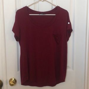 Burgundy scoop neck top